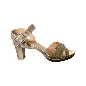 Elegant Gold Strappy Heels